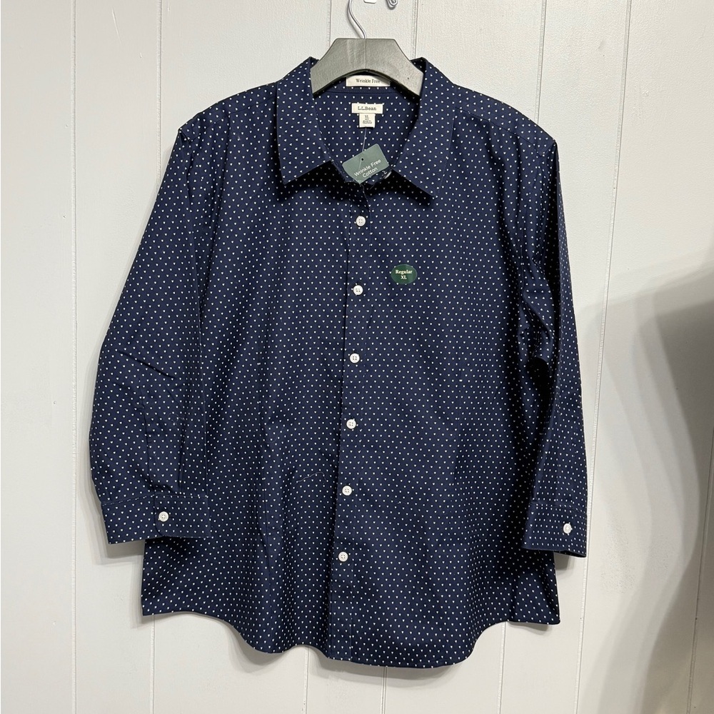 L.L. Bean Navy Blue Women's Button Down Shirt